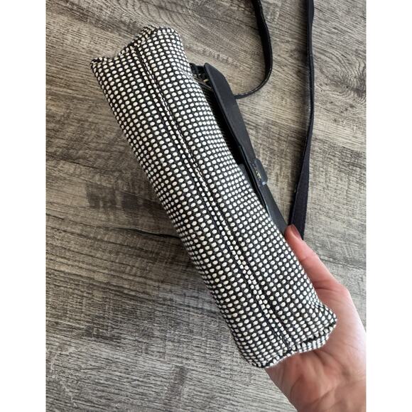 Fossil Kinley Crossbody Black White Houndstooth Checkered Front Flap 9” Small - Picture 13 of 16